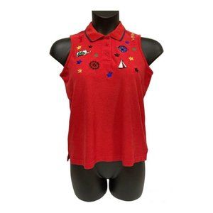 Vintage Cruise Yacht Boating Sleeveless Shirt Size Large Nautical Coastal